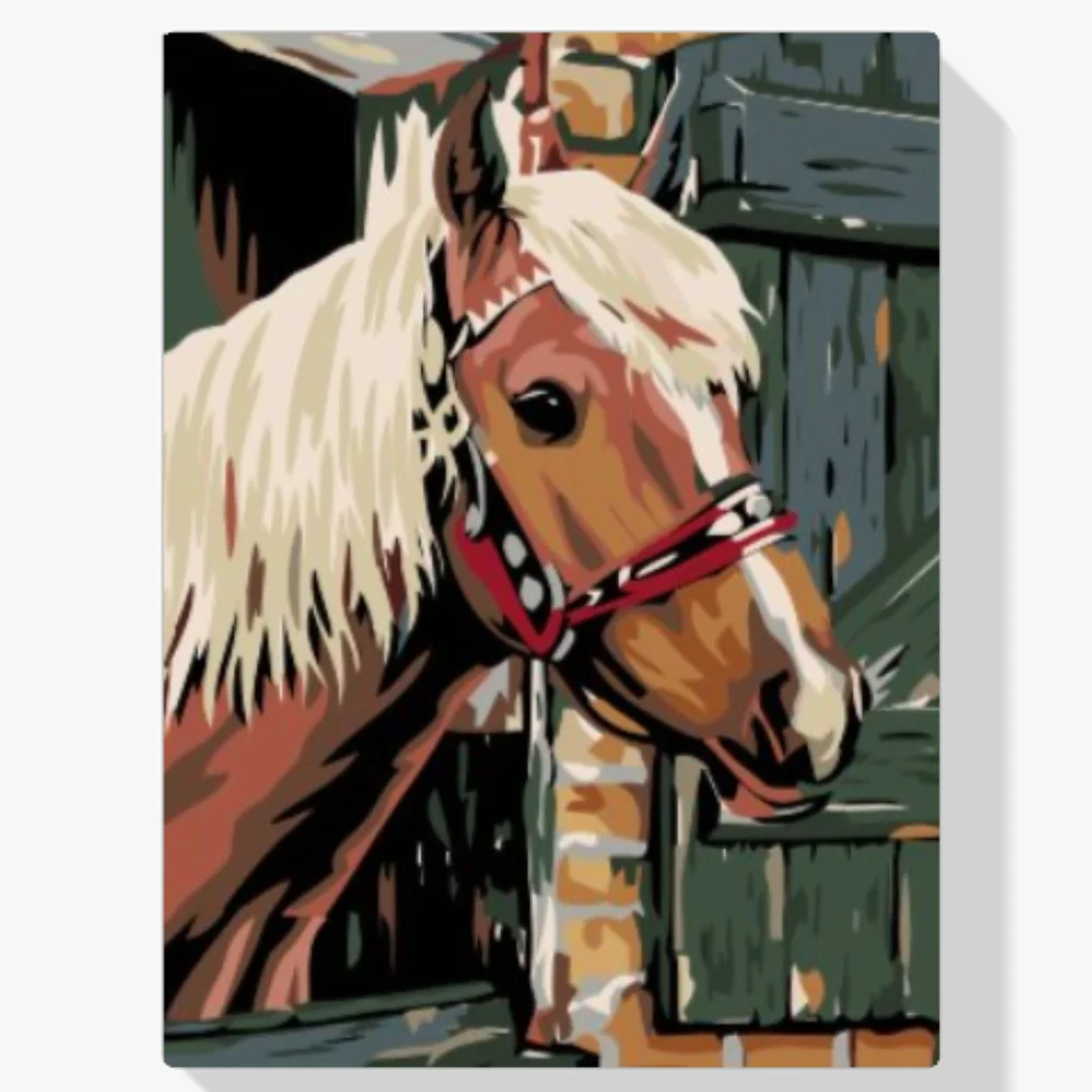 Pintura Diamante - Caballo en el establo