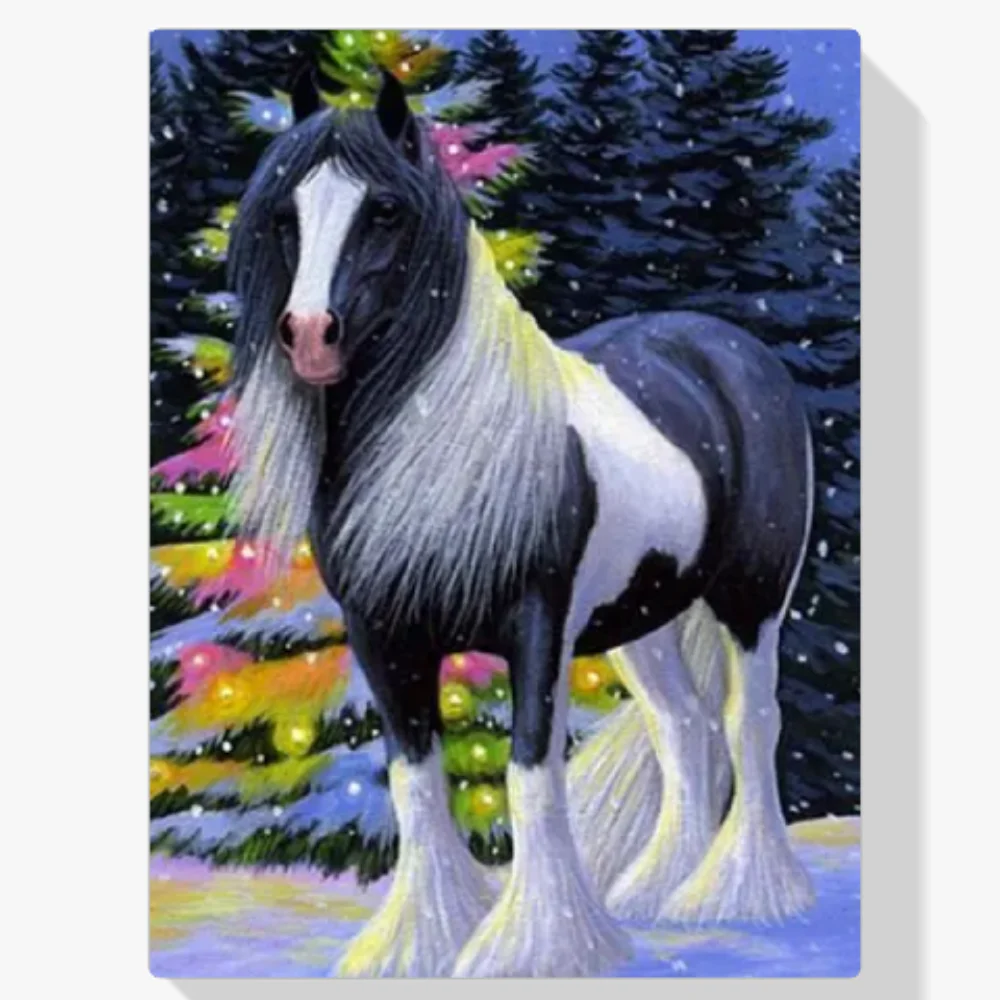 Pintura Diamante - Caballo en la nieve