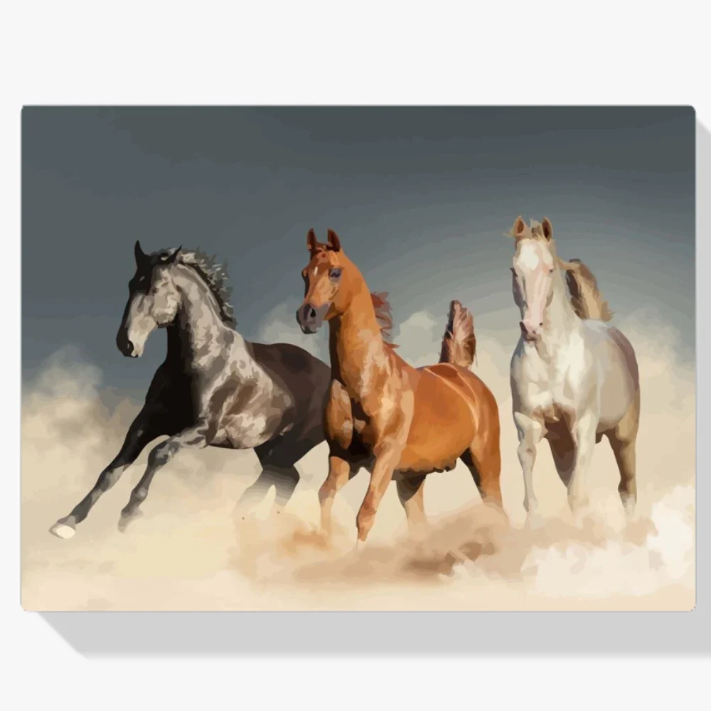 Pintura Diamante - Caballos al galope