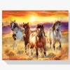 Pintura Diamante - Caballos con brillo rojo