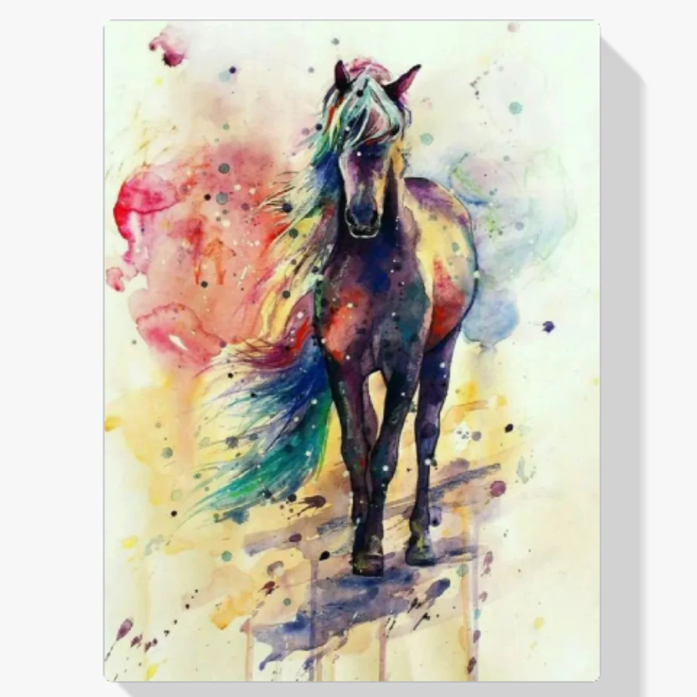 Pintura Diamante - Caballos corredores multicolores