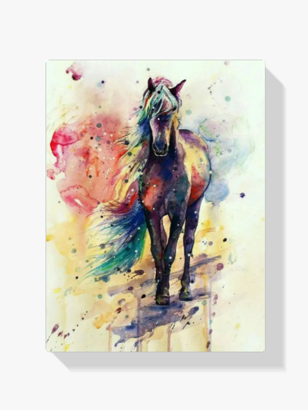 Pintura Diamante - Caballos corredores multicolores