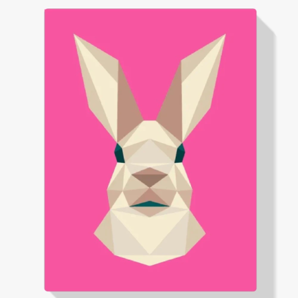 Pintura Diamante - Cabeza de conejo poligonal