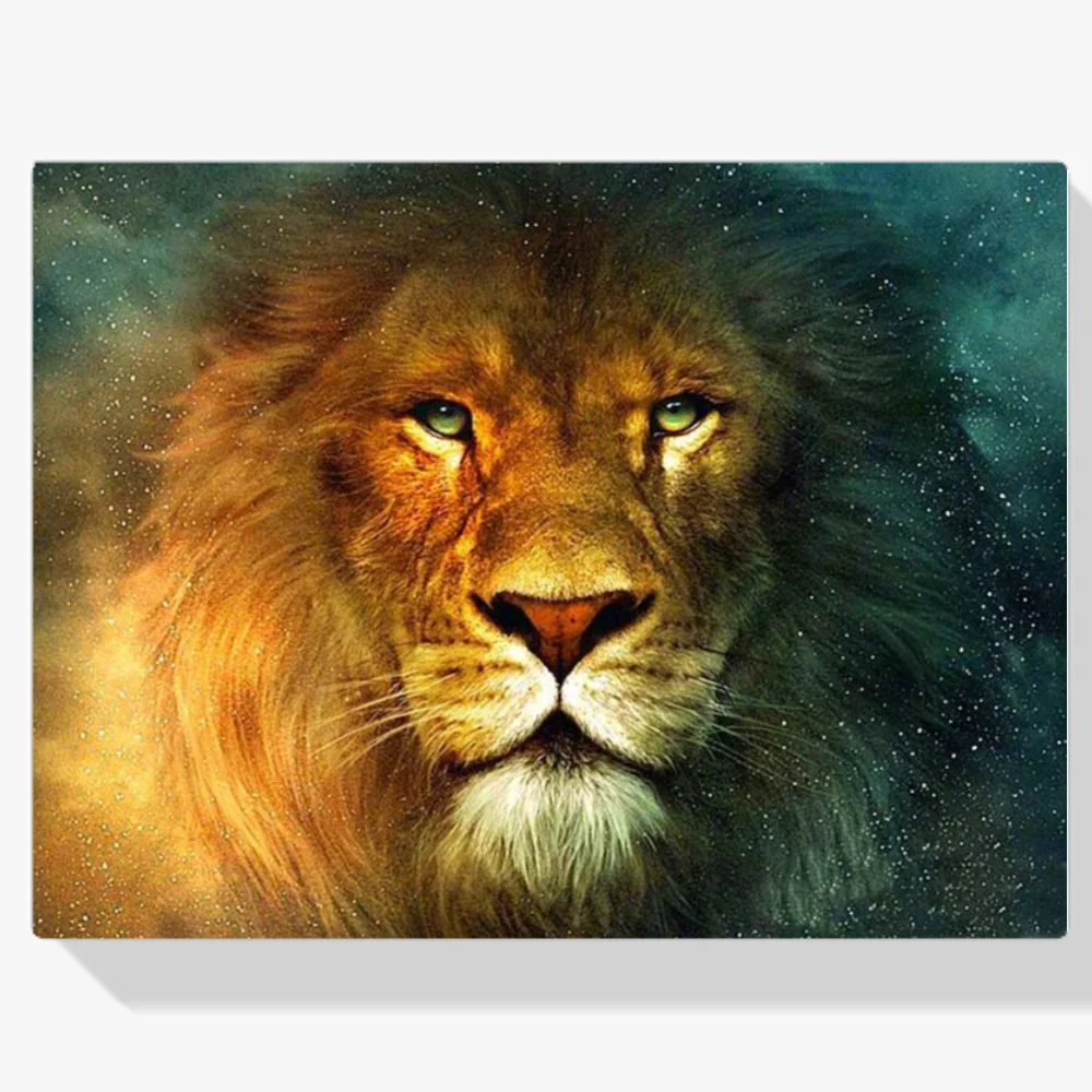 Pintura Diamante - Cabeza de león de color