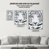 Pintura Diamante - Cabeza de tigre blanco y negro