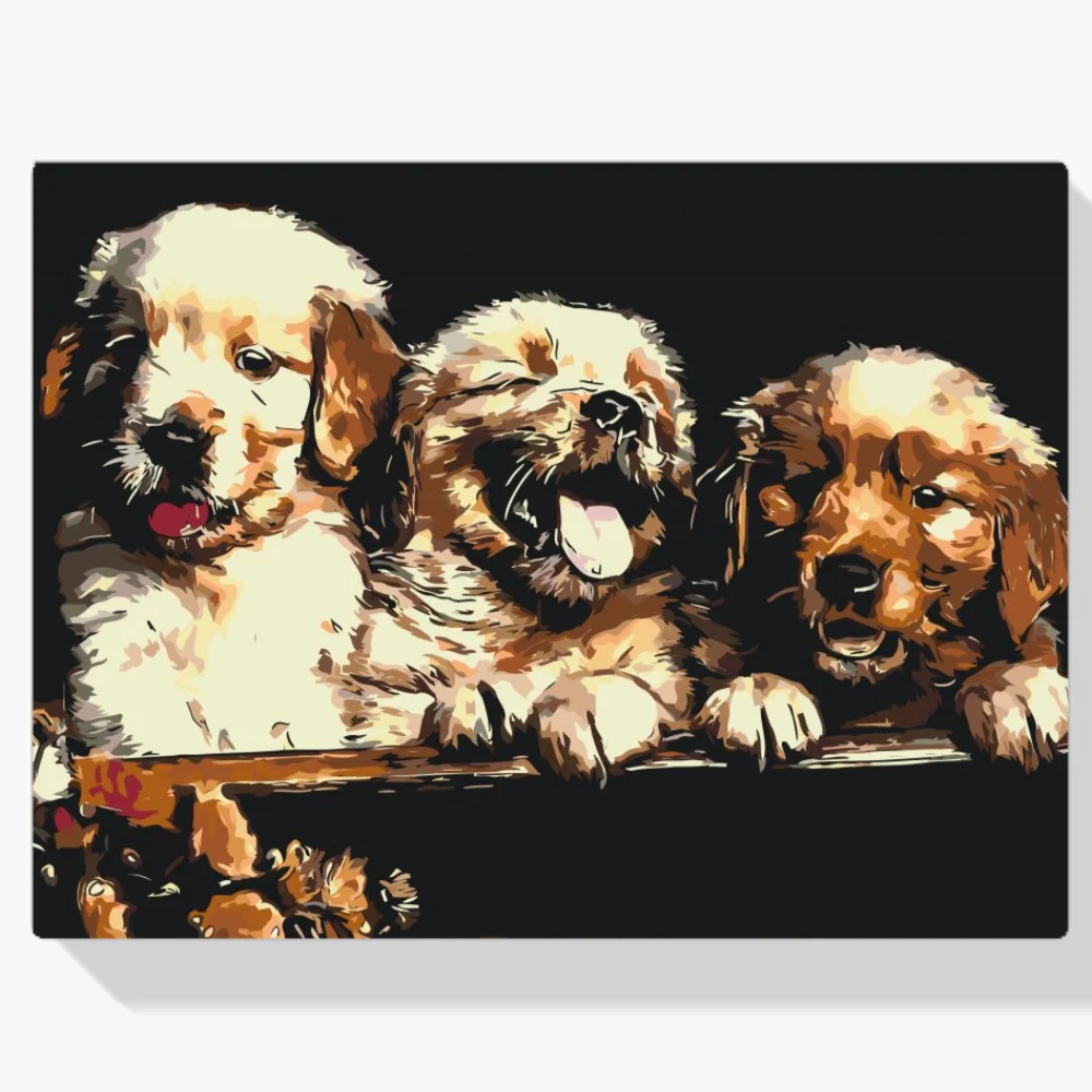 Pintura Diamante - Cachorros de Retriever