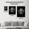 Pintura Diamante - Camaleón blanco y negro