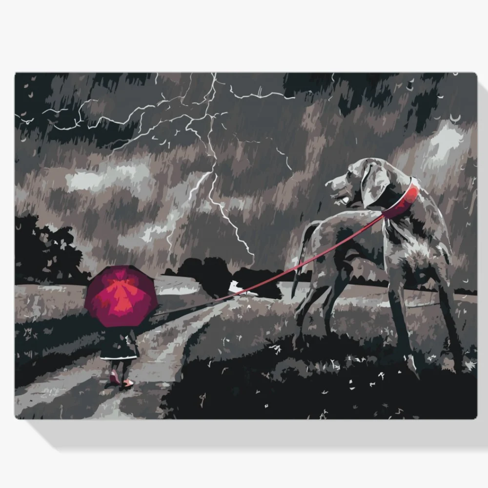 Pintura Diamante - Caminando bajo la lluvia