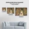 Pintura Diamante - Camino ajardinado con gallinas
