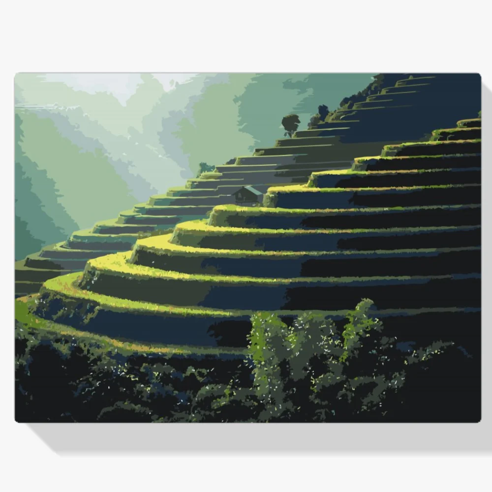 Pintura Diamante - Campos de arroz de Bali