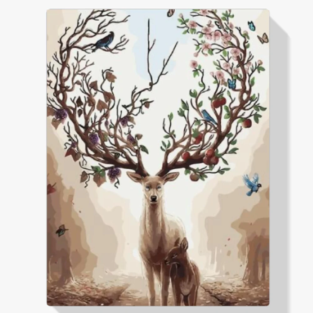 Pintura Diamante - Ciervo con astas de primavera