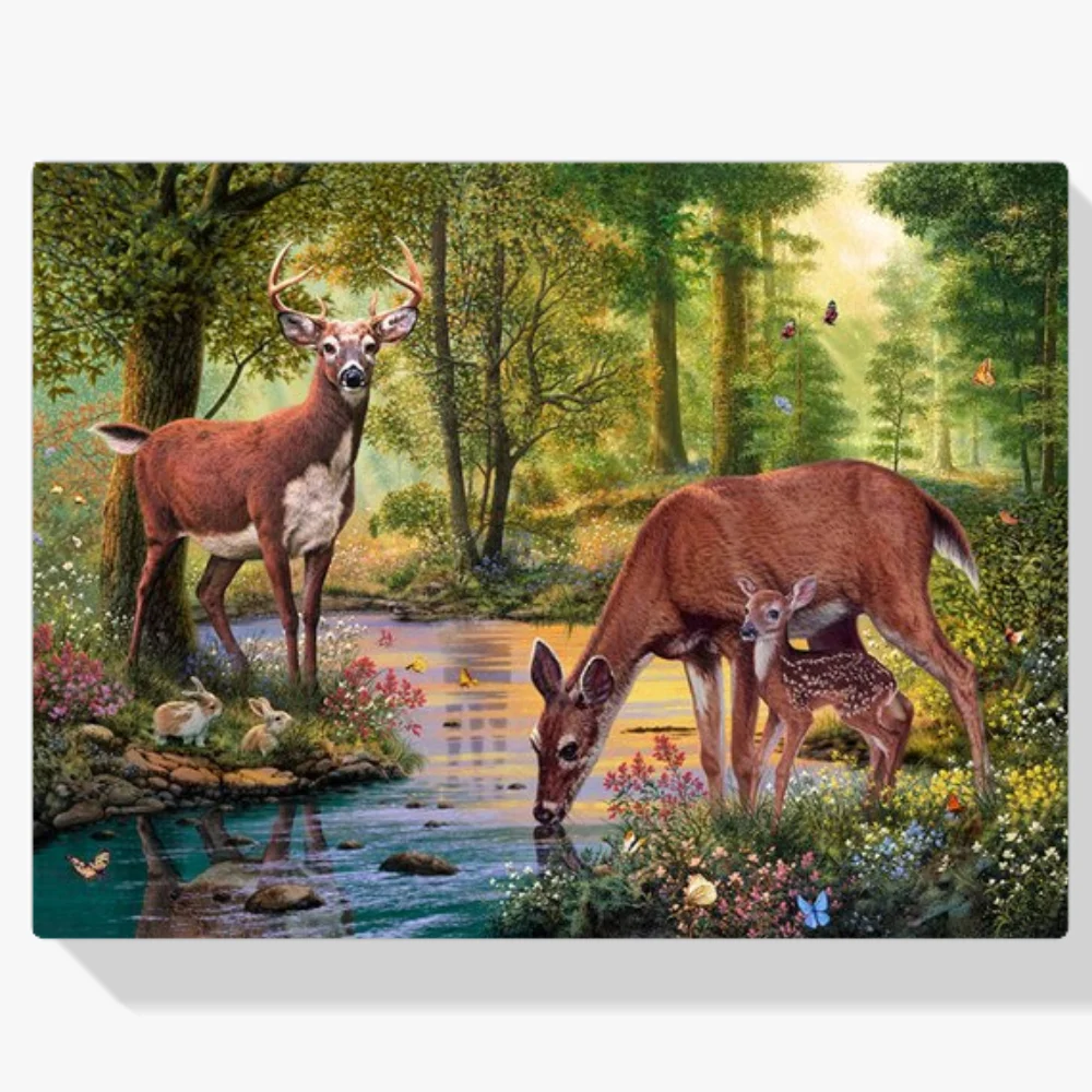 Pintura Diamante - Ciervos Agua potable