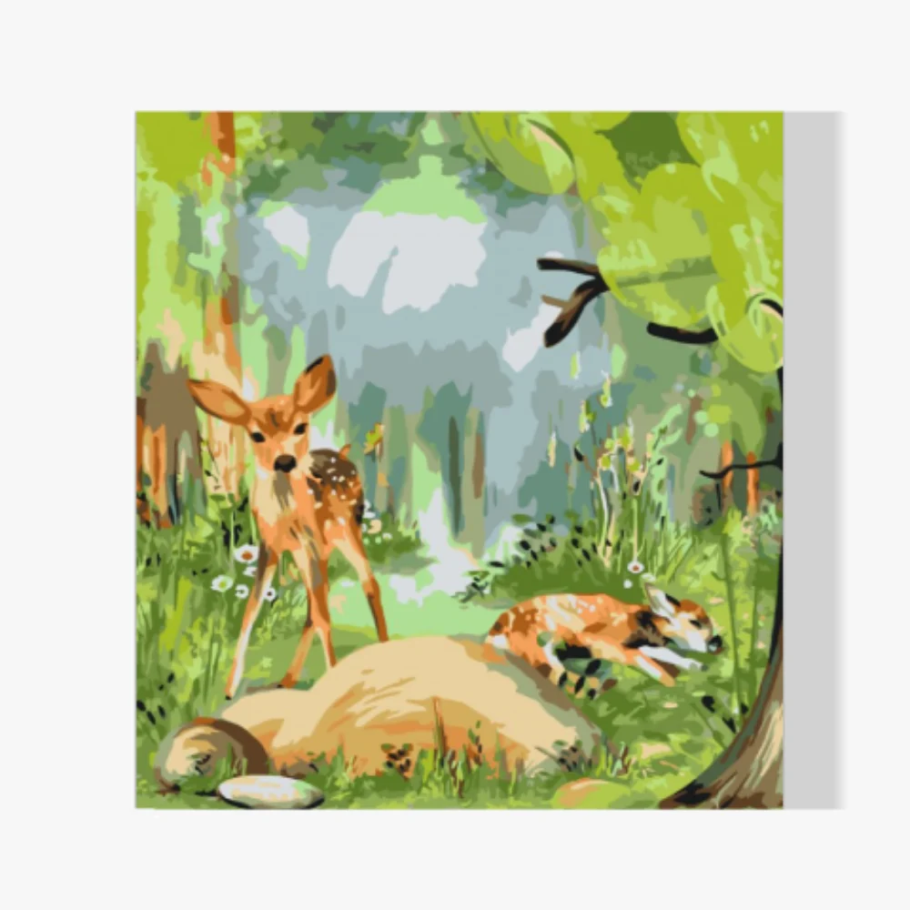 Pintura Diamante - Ciervos en el bosque