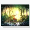 Pintura Diamante - Ciervos rojos en el bosque