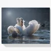 Pintura Diamante - Cisnes en el agua