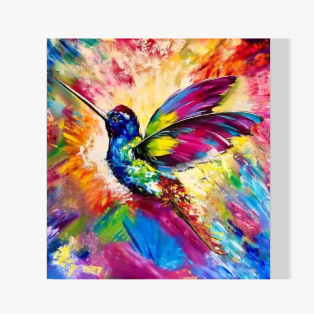 Pintura Diamante - Colibrí colorido