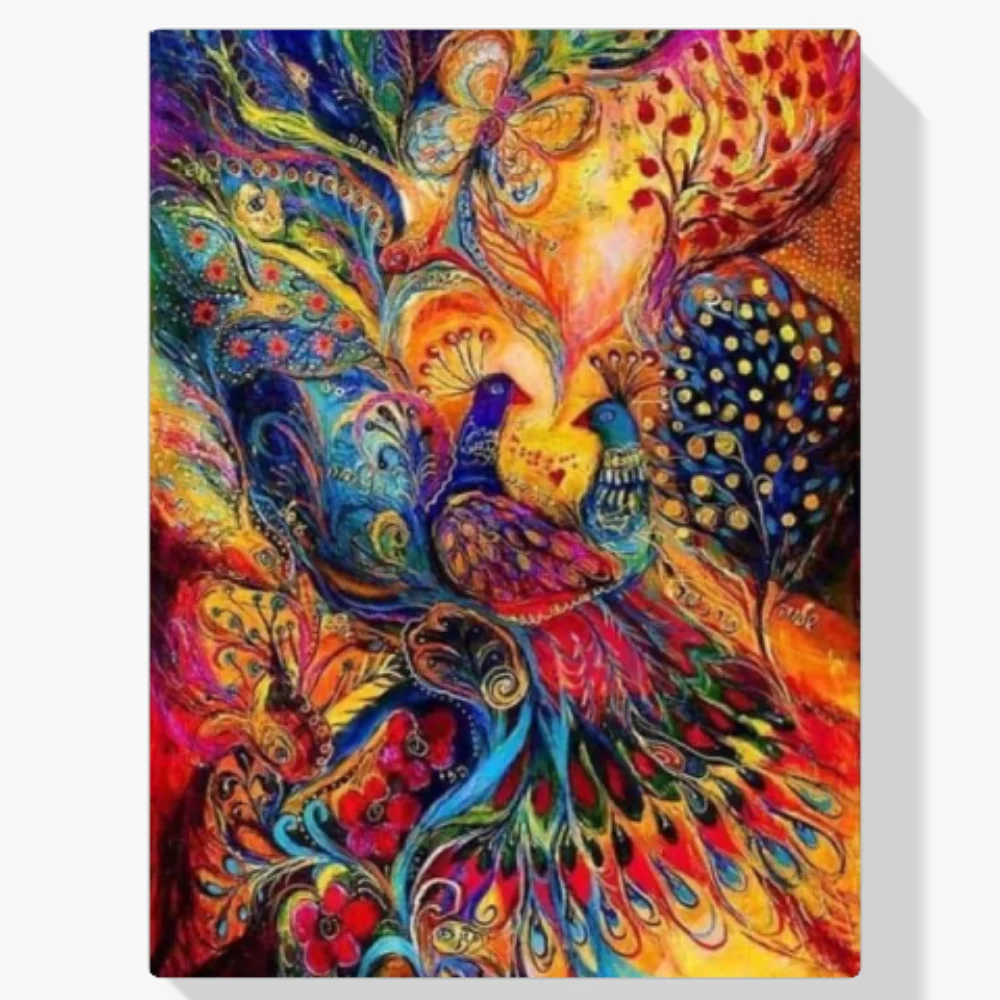 Pintura Diamante - Colorido pavo real