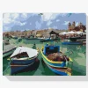 Pintura Diamante - Coloridos barcos de pesca