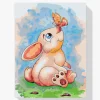 Pintura Diamante - Conejo con una mariposa en la nariz