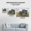 Pintura Diamante - Cría de elefante con madre
