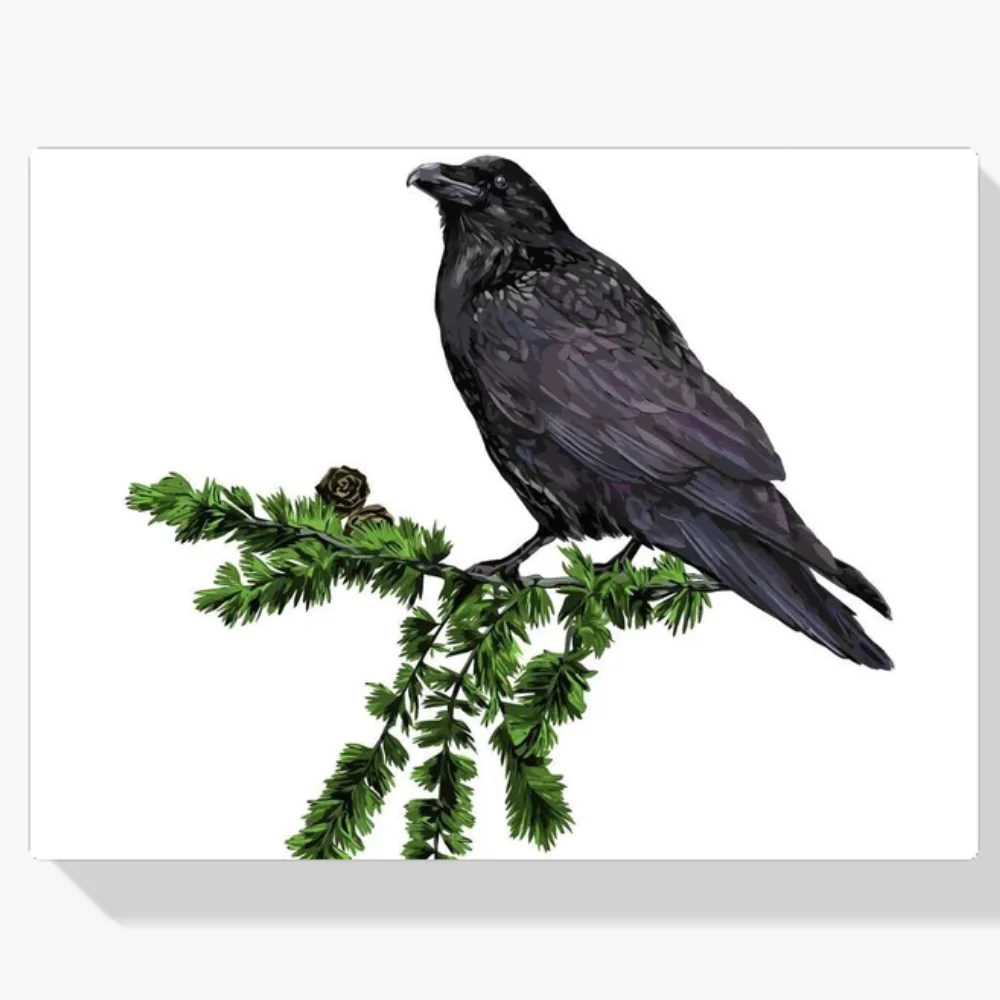 Pintura Diamante - Cuervo en la rama