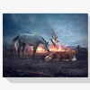 Pintura Diamante - Descanso de los caballos