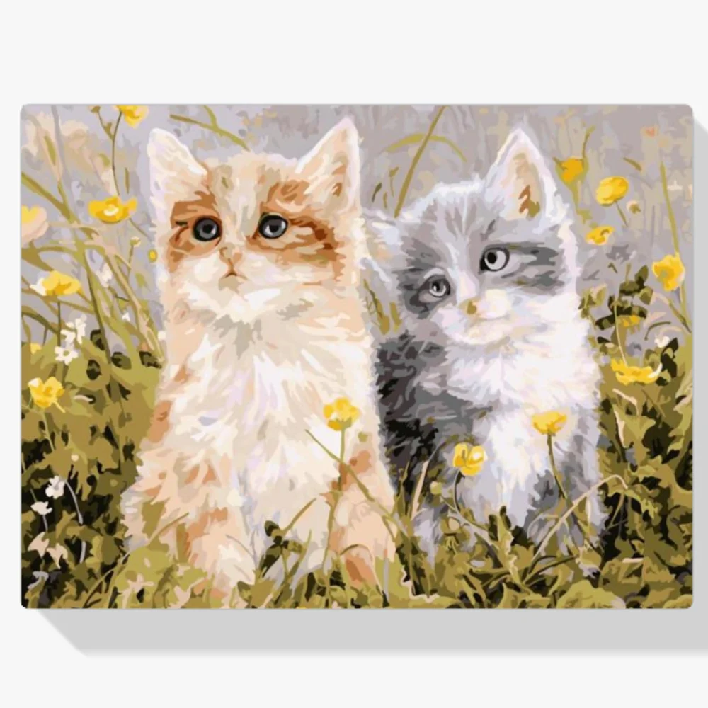 Pintura Diamante - Dos gatos que hablan