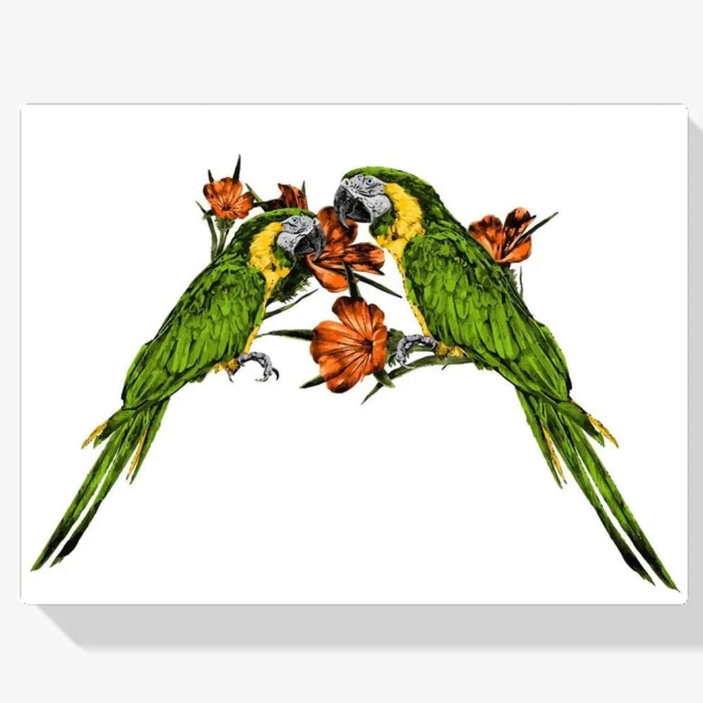 Pintura Diamante - Dos loros en la rama