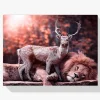 Pintura Diamante - El ciervo yace sobre el león