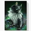 Pintura Diamante - El gato negro brilla