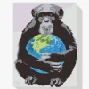 Pintura Diamante - El mundo en un abrazo de mono