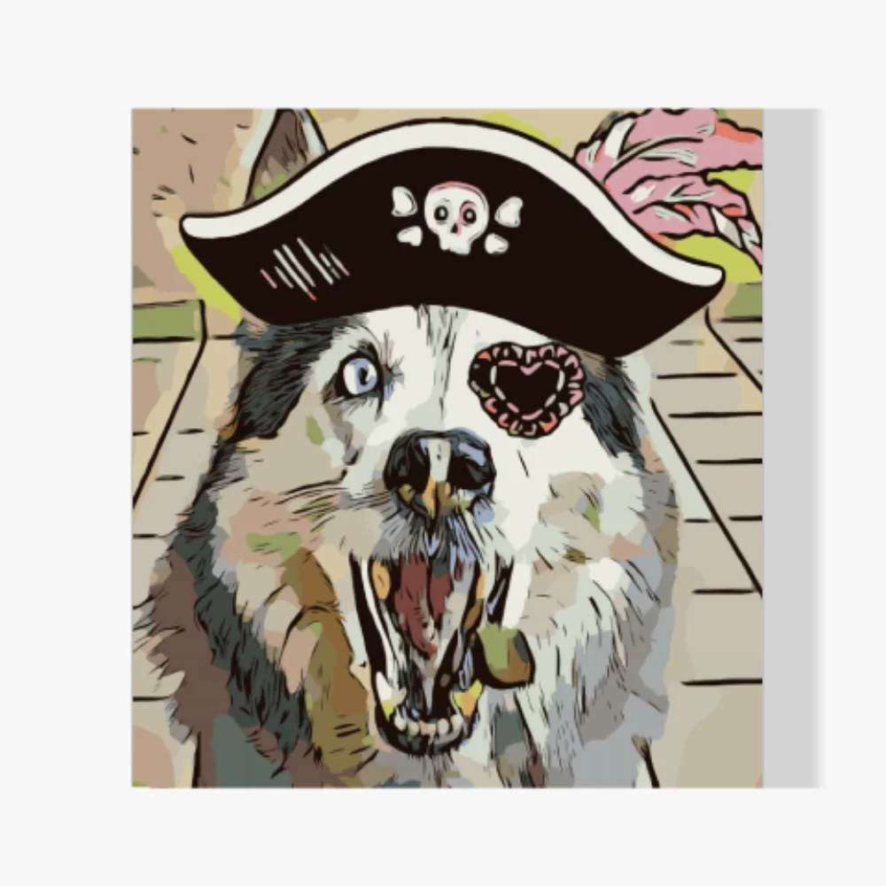 Pintura Diamante - El pirata lobo