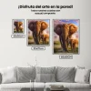 Pintura Diamante - Elefante colorido de Safari