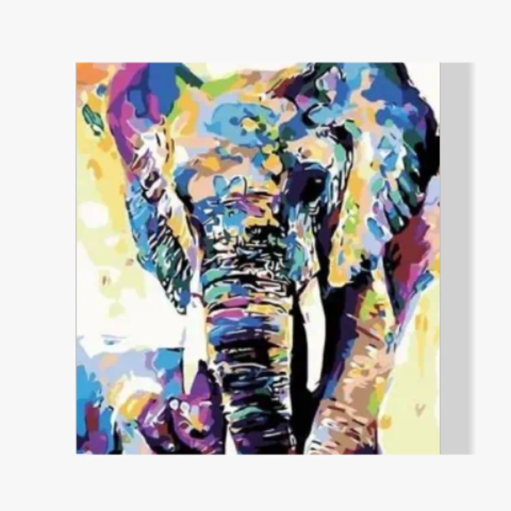 Pintura Diamante - Elefante con bebé elefante