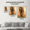 Pintura Diamante - Elefante con cría en la sabana