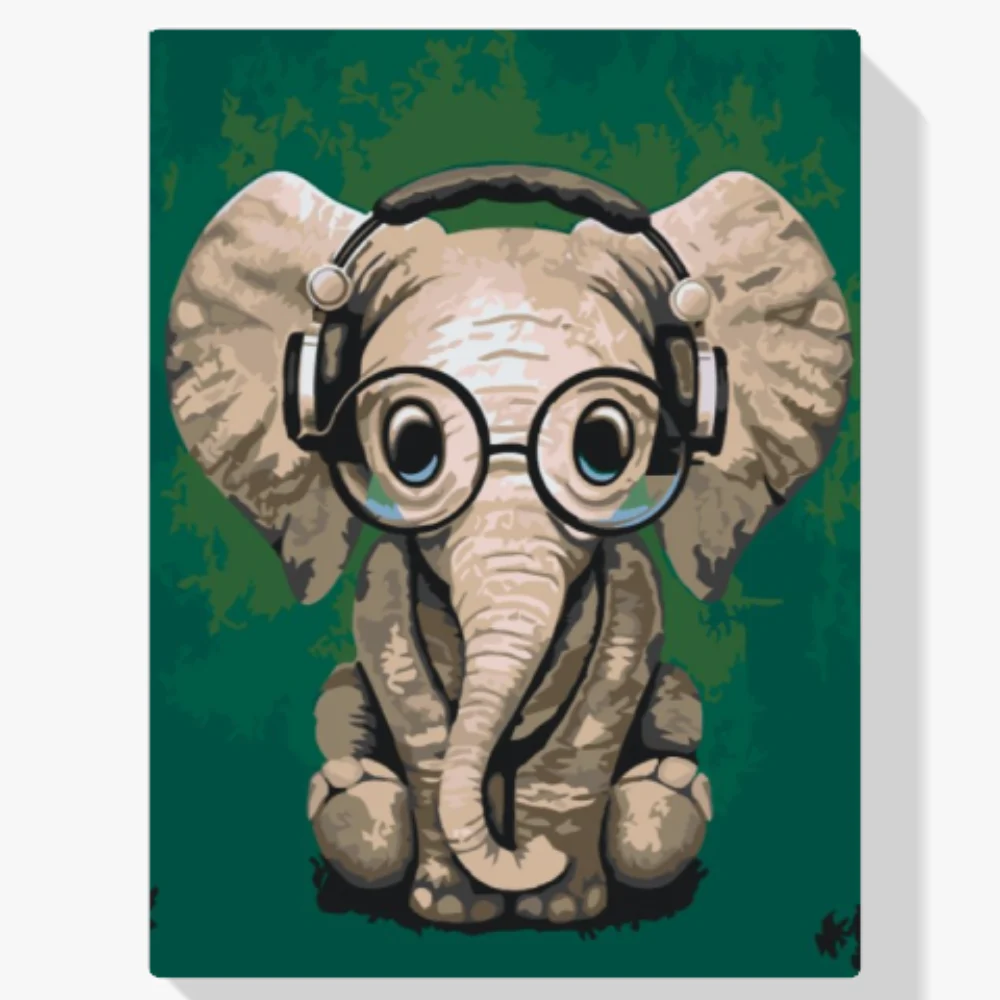 Pintura Diamante - Elefante con gafas