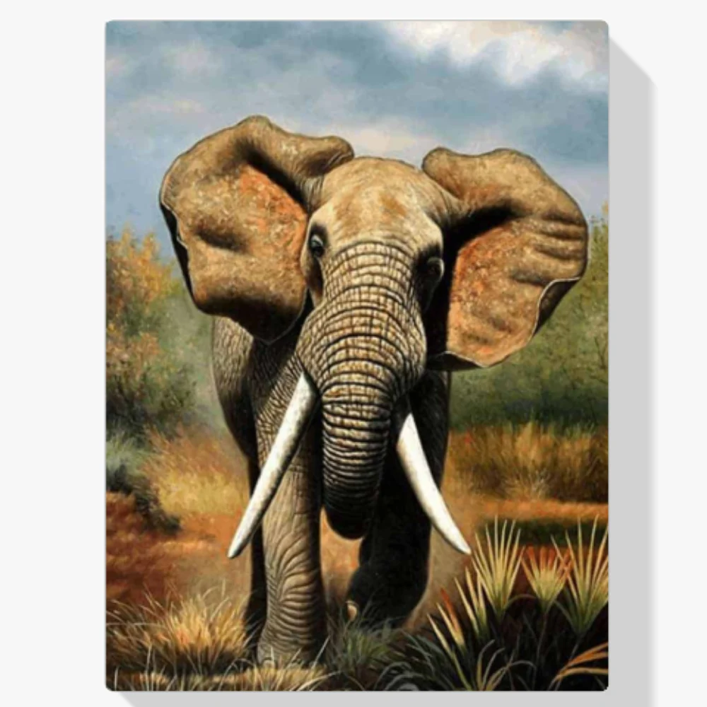 Pintura Diamante - Elefante corredor