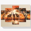 Pintura Diamante - Elefantes en safari 5 paneles