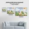 Pintura Diamante - Familia de patos en el jardín