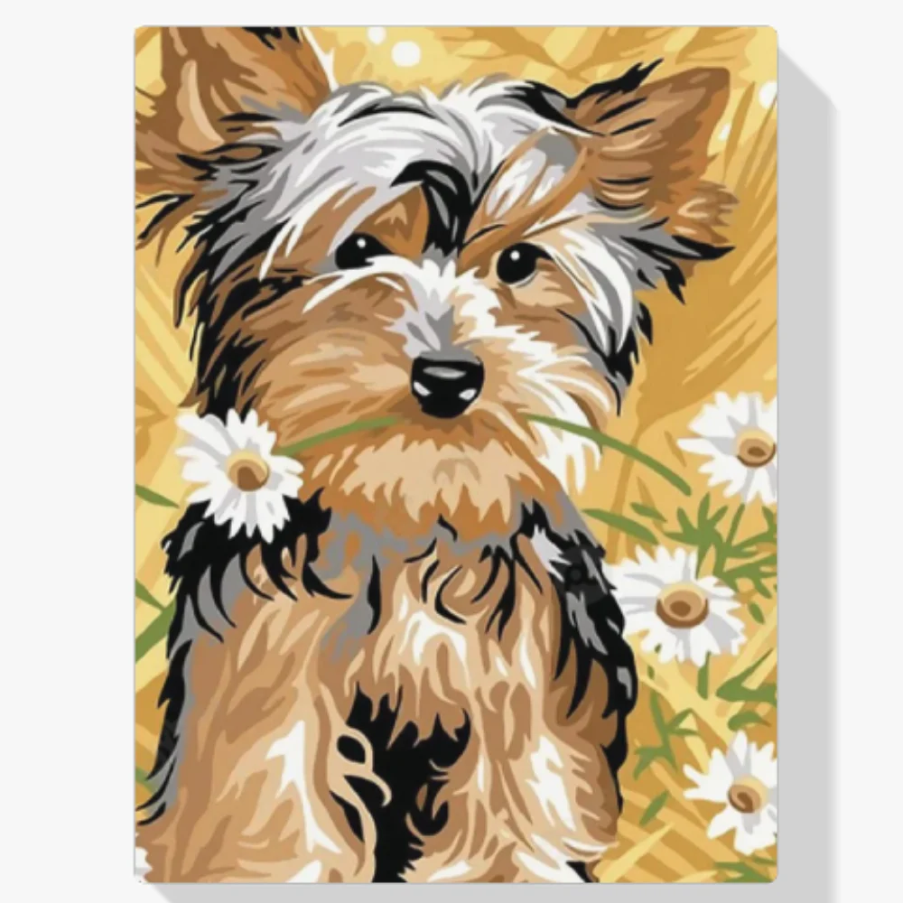 Pintura Diamante - Flor Yorkie