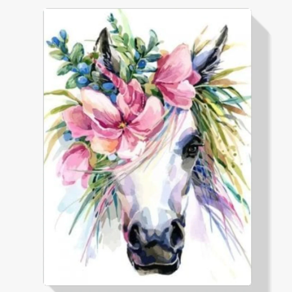 Pintura Diamante - Flores Unicornio