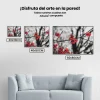 Pintura Diamante - Flores rojas en el árbol