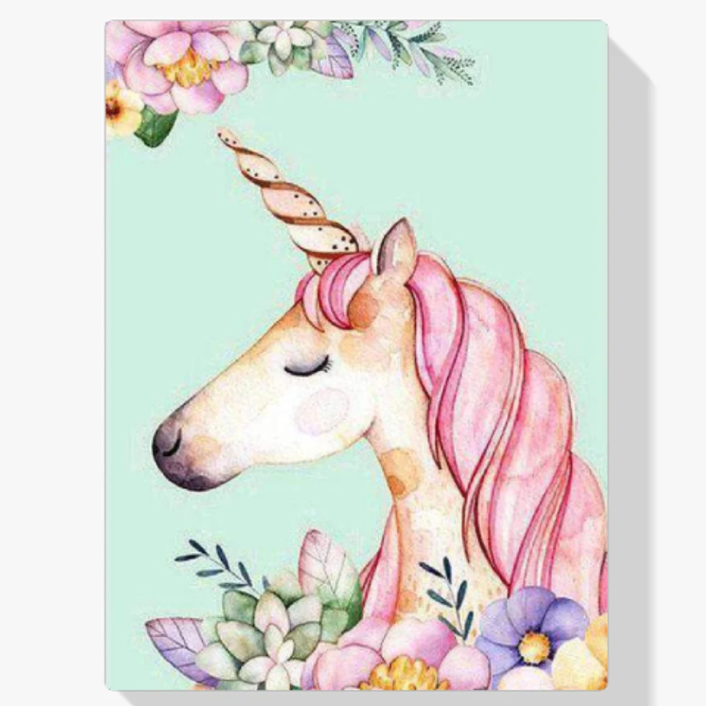 Pintura Diamante - Flores unicornio
