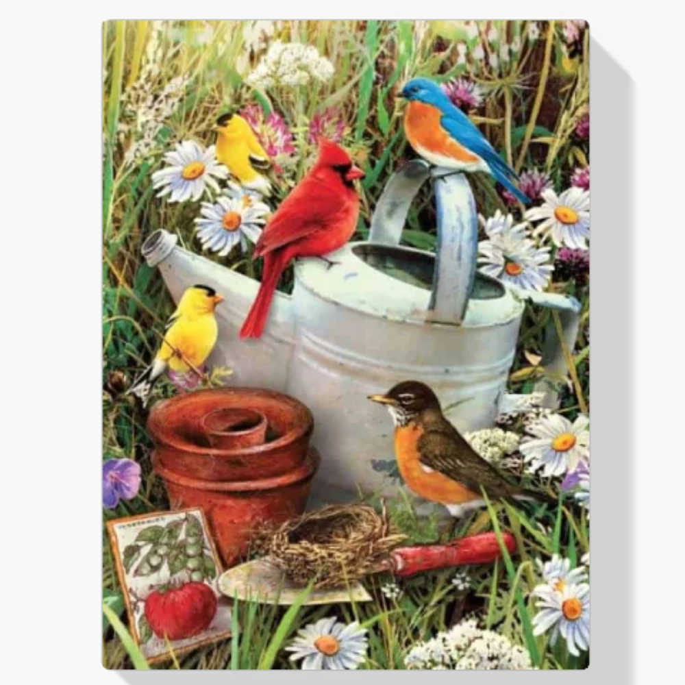 Pintura Diamante - Flores y pájaros