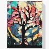 Pintura Diamante - Fondo colorido detrás del árbol