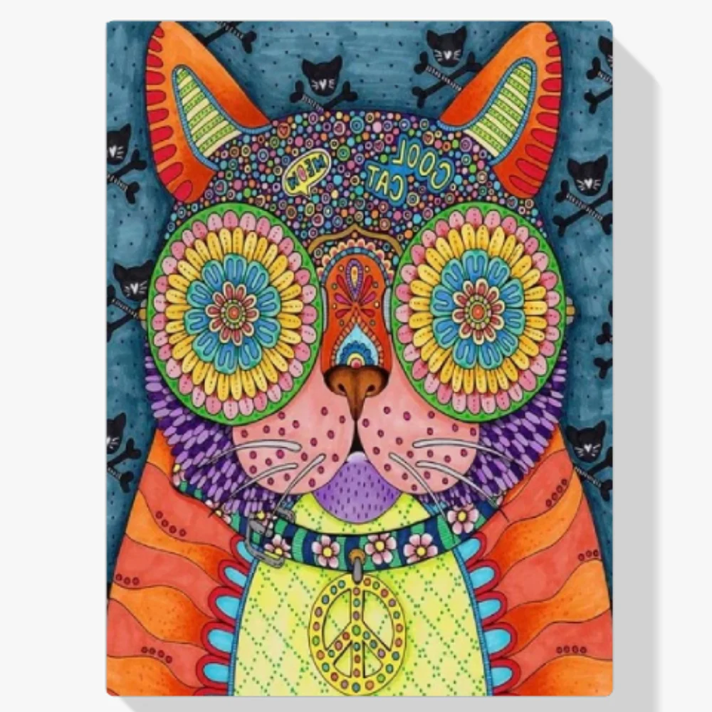 Pintura Diamante - Funky gato fresco