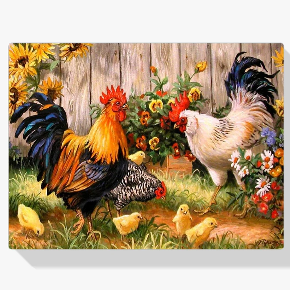 Pintura Diamante - Gallinas