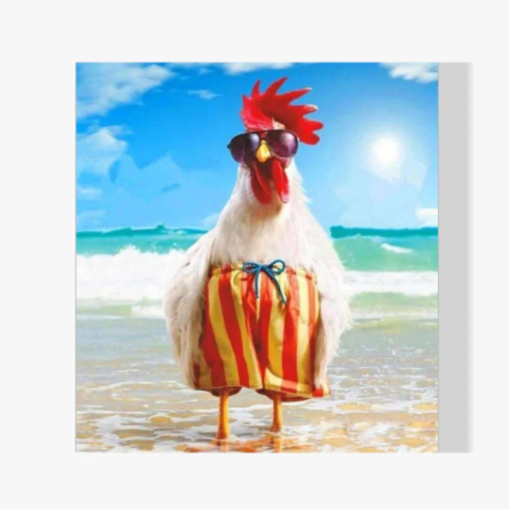 Pintura Diamante - Gallo de vacaciones