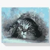 Pintura Diamante - Gatito escondido