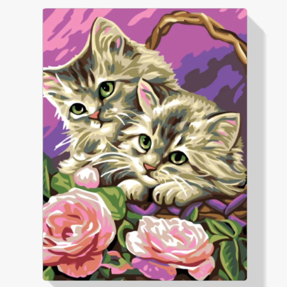 Pintura Diamante - Gatitos en la canasta